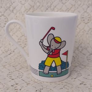 Vintage Golfing Elephant Coffee Mug Studio Nova Chip and Putt Bone China